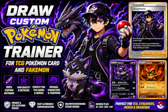 design custom pokemon trainer for tcg pokemon card and fakemon