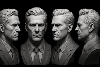do 3d head sculpt custom miniature bust toy figurine stl for 3d printing