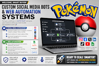 generate social media bot, web automation, pokemon bot