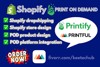 create shopify print on demand store with printify, shopify dropshipping store