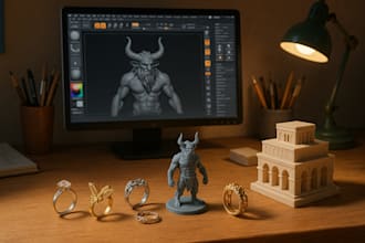 design artistic 3d models for resin, sandstone, and paper 3d printing