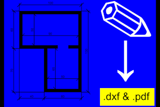 redraw to dxf and pdf any technical drawing from your sketch or pdf