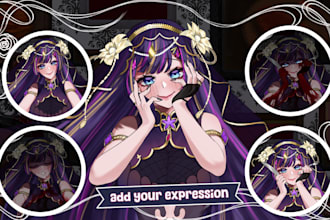 design png tuber for streaming in vtuber anime style