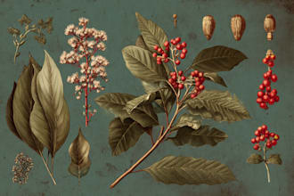 create a beautiful vintage botanical illustration