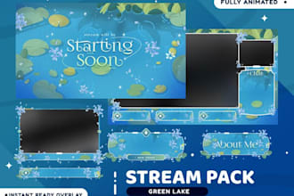 design animated twitch overlay,3d stream background,twitch logo intro,kick