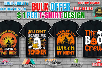design custom halloween t shirt and typography artwork