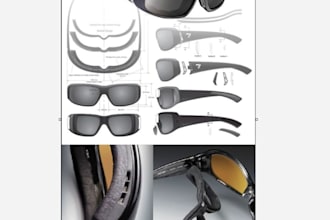 design professional eyewear tech pack design, factory tech pack and 3d rendering