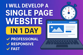 develop a modern single page website in 1 day