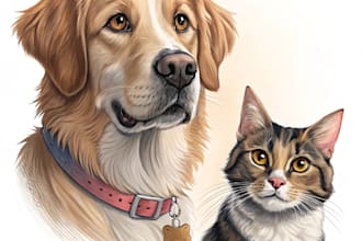 do custom pet portrait dog portrait cat portrait