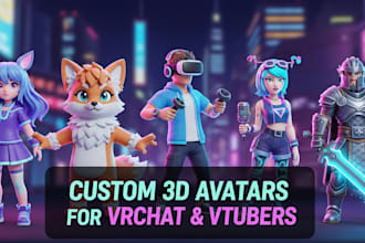 design 3d custom vrchat avatar furry avatar anime character