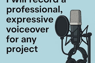 record a professional, expressive voiceover audio recording
