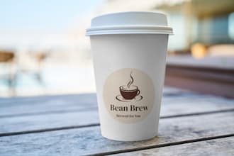 design a modern logo with branding mockups for your business