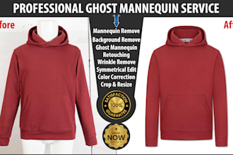 do create ghost mannequin dummy retouch wrinkle remove and neck joint editing