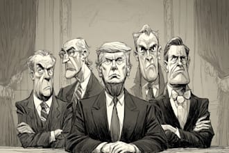 create a political cartoon art