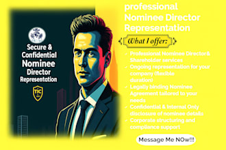 provide secure and confidential nominee director representation