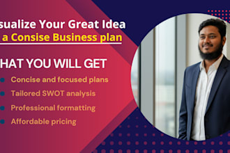 write a concise business plan and swot analysis for your startup
