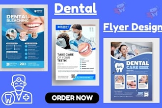 design dental flyer, oral surgeon, tooth care and dentist flyer in 12hrs