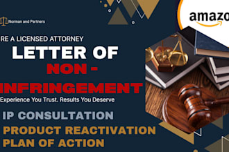 reinstate amazon listing with non infringement letter as your legal counsel
