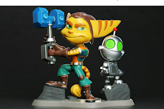 render 3d pop figures stl,3d toys mini figures or 3d chibi for printing,mascot