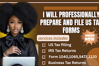 prepare and file US tax forms 1040, 1065, 1120, 5472 and more