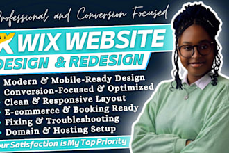 do a custom wix website design, wix website redesign or wix website development