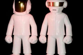 design 3d pop style figurine,retro vinyl toys,super plastic janky models,pvc,stl