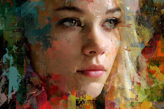 abstract art, portrait, oil paint, digital art for you