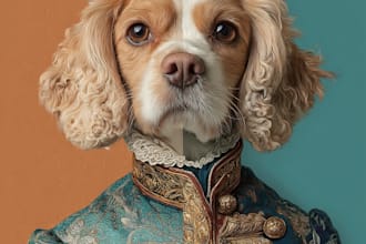 draw custom disney pet portrait , disney dog , disney cat