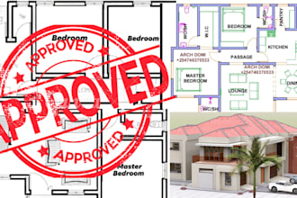 architectural floor, house, site, plan and stamping and drawing, blueprint stamp