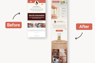 design weekly email newsletter, email designs for klaviyo, shopify and hubspot