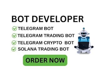 develop a custom telegram crypto bot, trading bot, arbitrage bot, solana