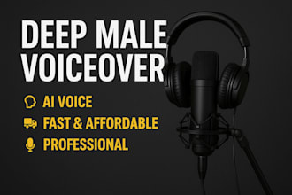 record natural deep male ai voiceover at affordable price