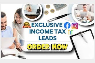generate income tax leads income tax website finance website accounting leads