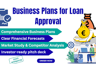 write a professional business plan for loan approval and investors, sba loan