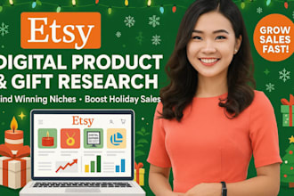 research winning digital products and gift ideas for etsy christmas sales