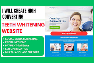 design teeth whitening website oral care dental care with booking appointment