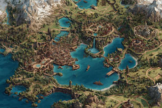 design a fantasy map illustration