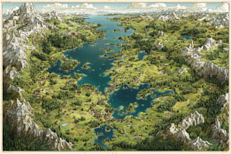 draw a fantasy map illustration