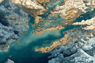 design fantasy map illustration or site in illustrator