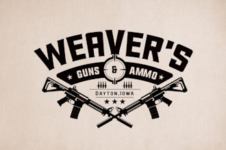 do professional high quality gun shop logo design