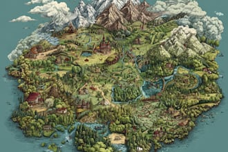make unique hand drawn map vector illustration