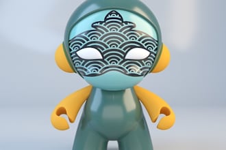 turn concept to 3d chibi figurine,kidrobot munny,dunny figures,pvc,vinyl toy stl