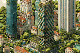 illustrate cityscape, architecture, landscape for you