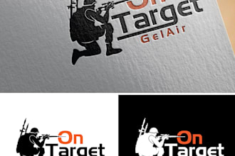 make an modern custom sniper, shoot, gun logo design