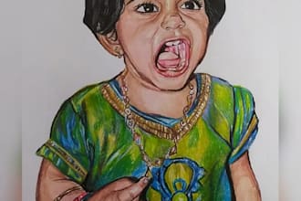 handmade pencil and color portraits