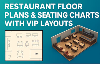 design a professional restaurant floor plan and seating chart with VIP layout