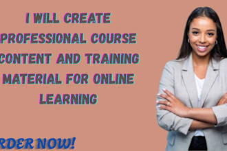 create professional course content and training material for online learning