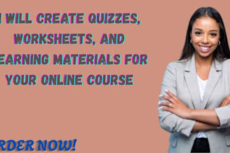 create quizzes, worksheets, and learning materials for your online course