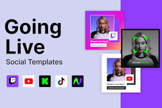 create live stream announcement graphics for you