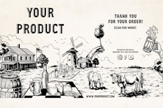 create vintage engraving illustrations for your brand
